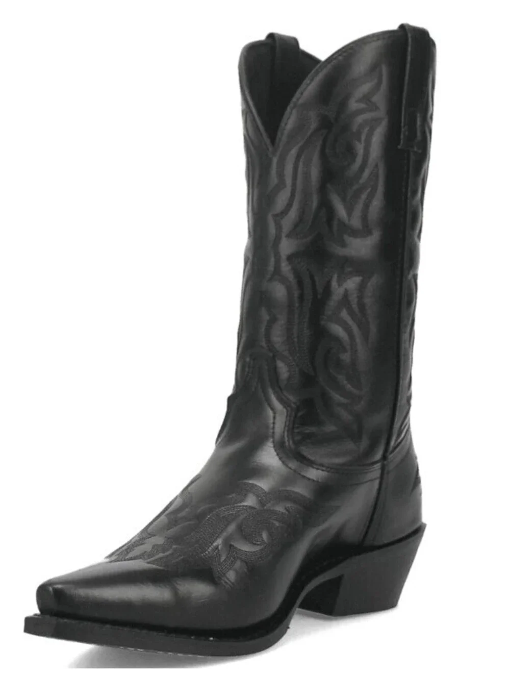 Laredo Western Boots Mens Hawk Cowboy Stitched Snip Toe Black 6860 NIB